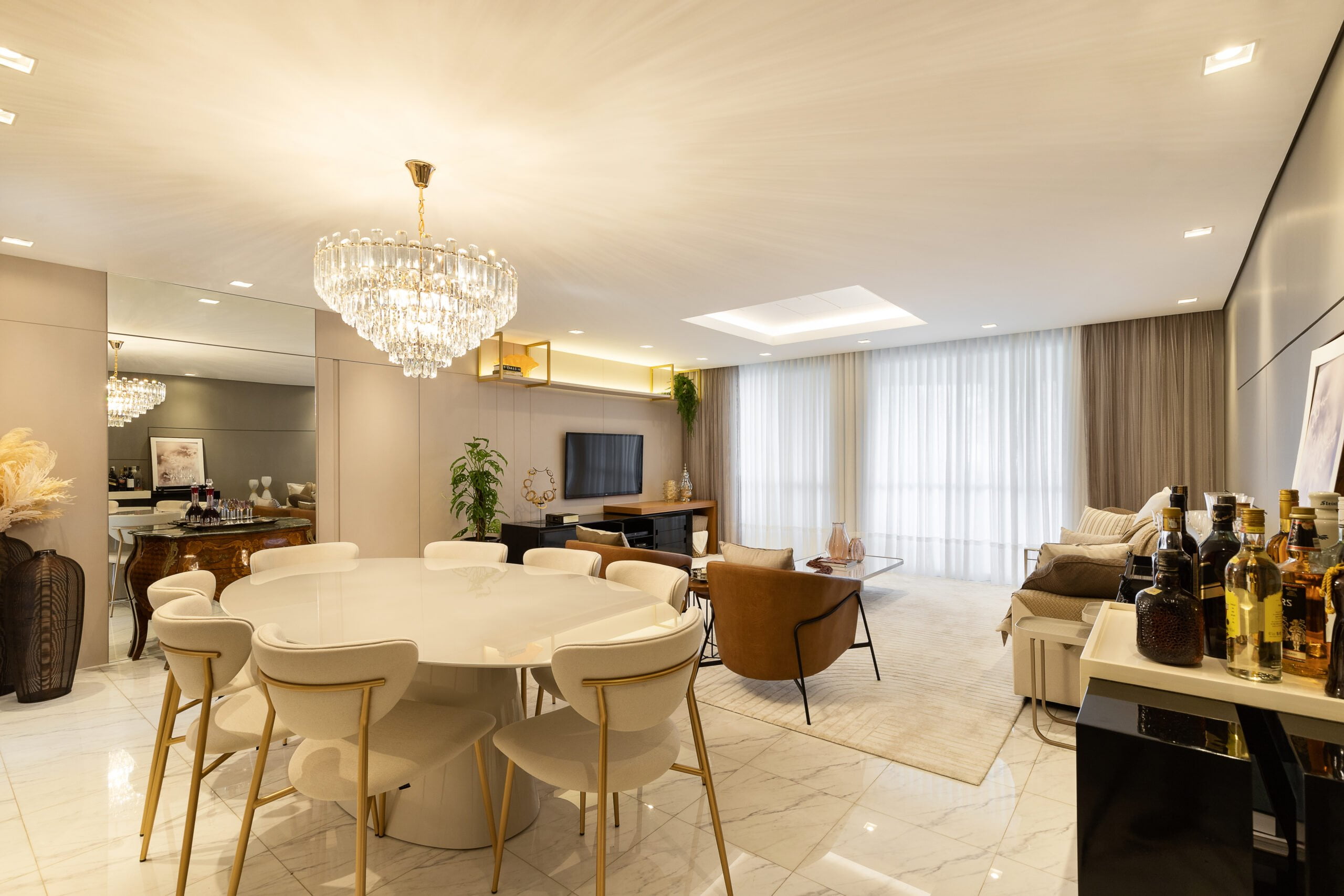 Bem Leve Design de Interiores | Rosa e Marim | Sala Estar e Jantar - 004