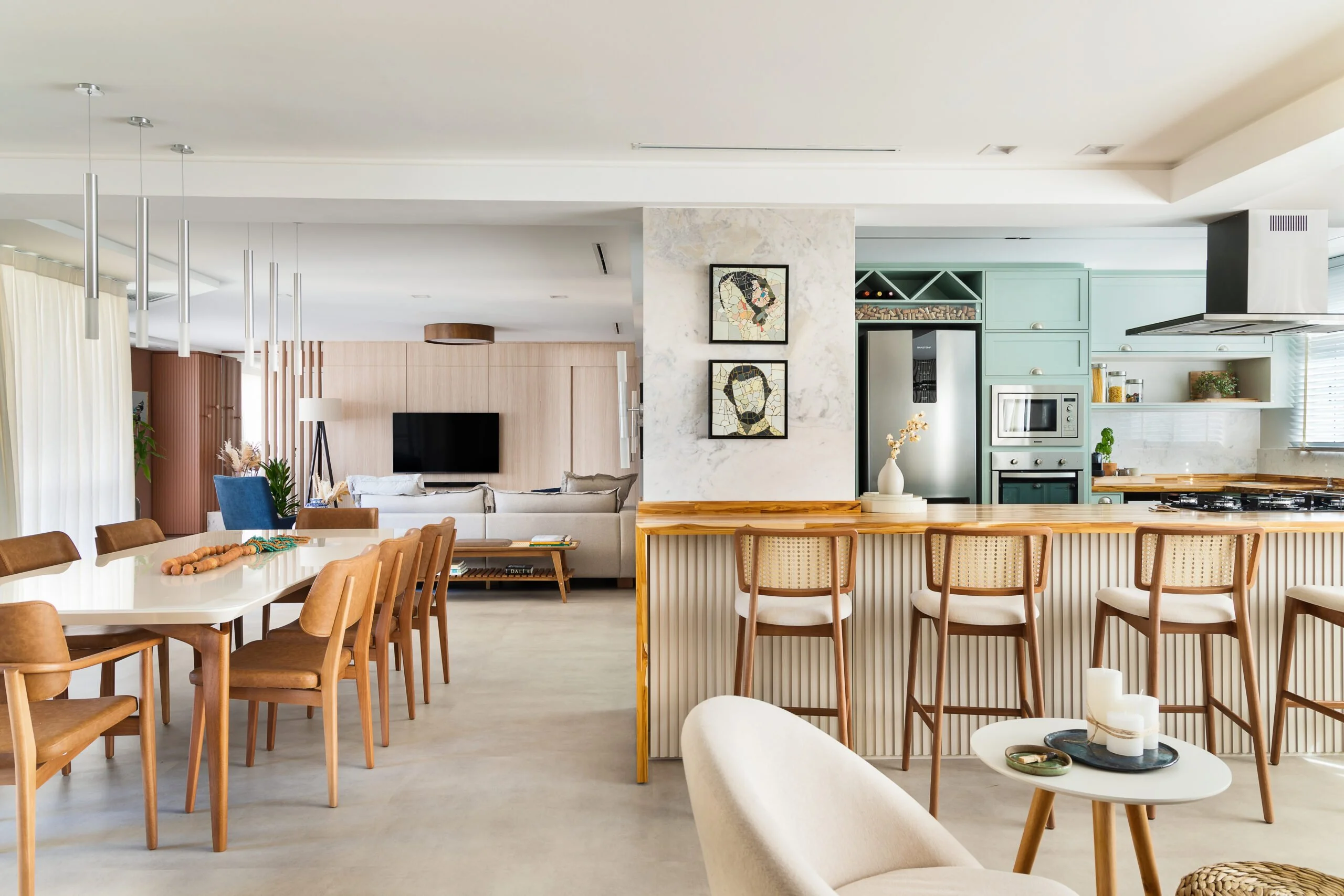 Bem Leve Design de Interiores | Maria Elisa | Sala Estar e Jantar - 005